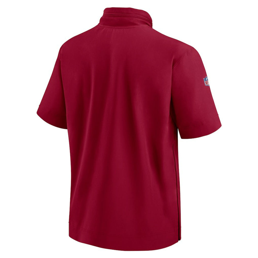Washington Commanders 2024 Sideline Coach Short Sleeve Half-Zip Hoodie Jacket Burgundy | Nike for Sale