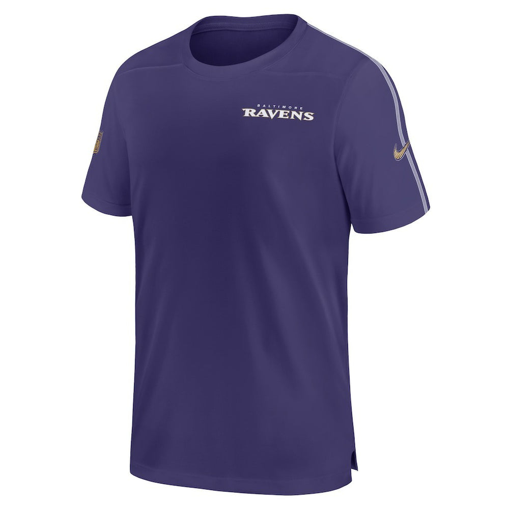 Baltimore Ravens 2024 Sideline Coach UV Performance T-Shirt Purple | Nike for Sale
