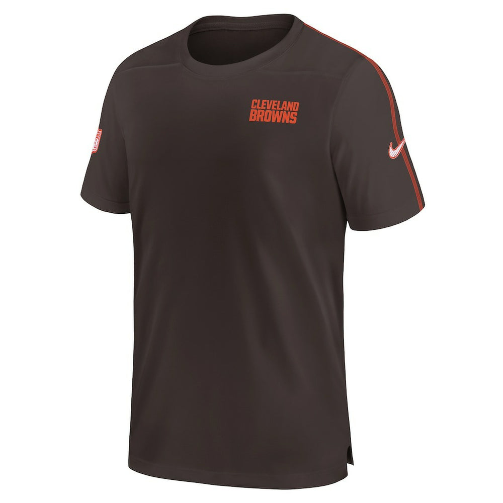 Cleveland Browns 2024 Sideline Coach UV Performance T-Shirt Brown | Nike for Sale