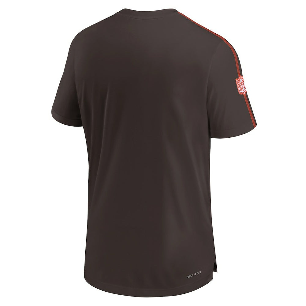 Cleveland Browns 2024 Sideline Coach UV Performance T-Shirt Brown | Nike for Sale