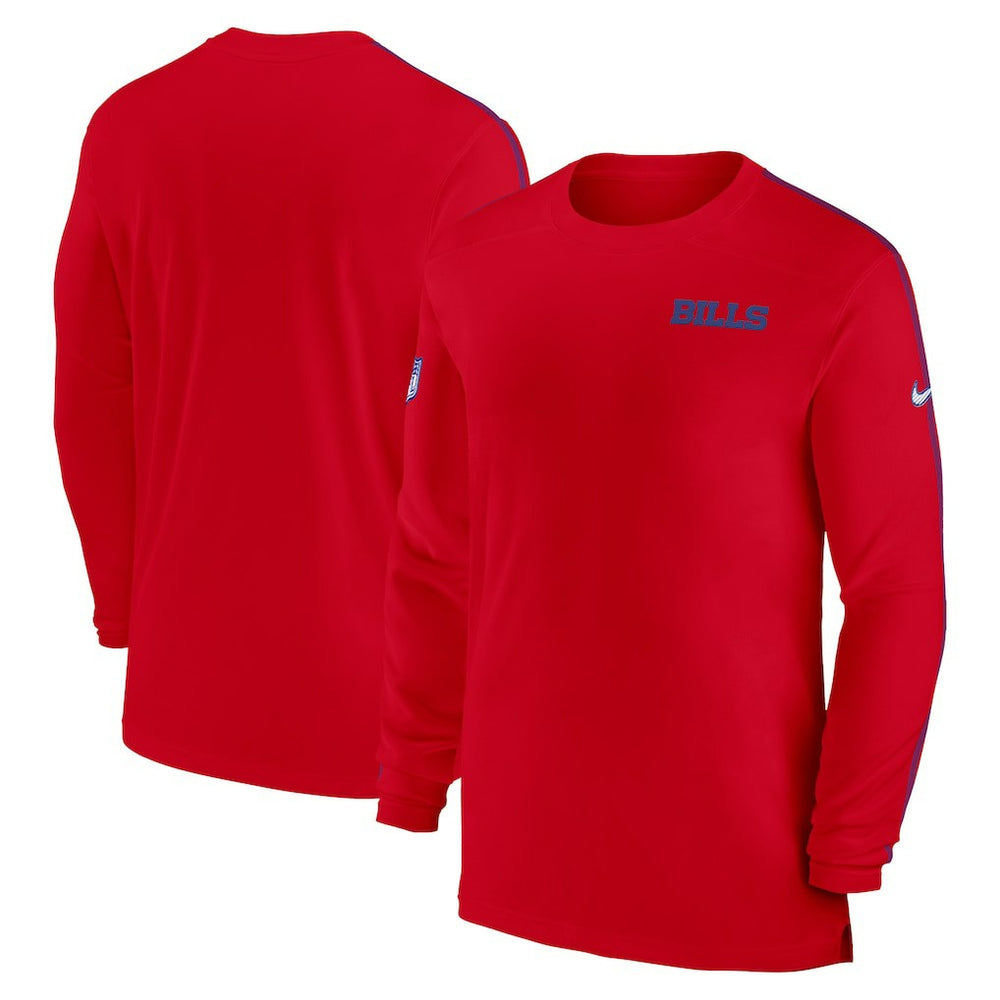 Buffalo Bills Sideline Coach UV Performance Long Sleeve T-Shirt Red | Nike for Sale