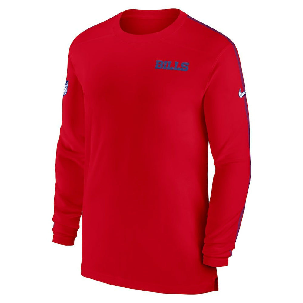Buffalo Bills Sideline Coach UV Performance Long Sleeve T-Shirt Red | Nike for Sale