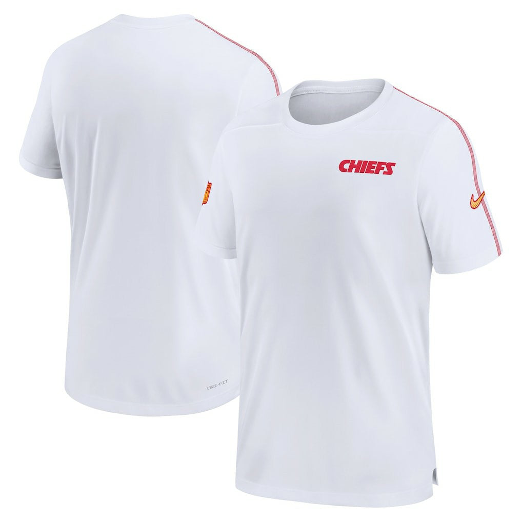 Kansas City Chiefs 2024 Sideline Coach UV Performance T-Shirt White | Nike for Sale