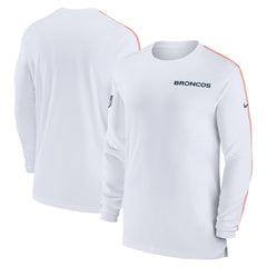Denver Broncos Sideline Coach UV Performance Long Sleeve T-Shirt White | Nike for Sale