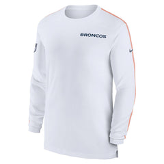 Denver Broncos Sideline Coach UV Performance Long Sleeve T-Shirt White | Nike for Sale