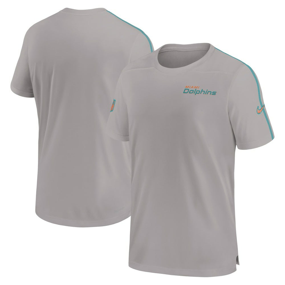 Miami Dolphins 2024 Sideline Coach UV Performance T-Shirt Gray | Nike for Sale
