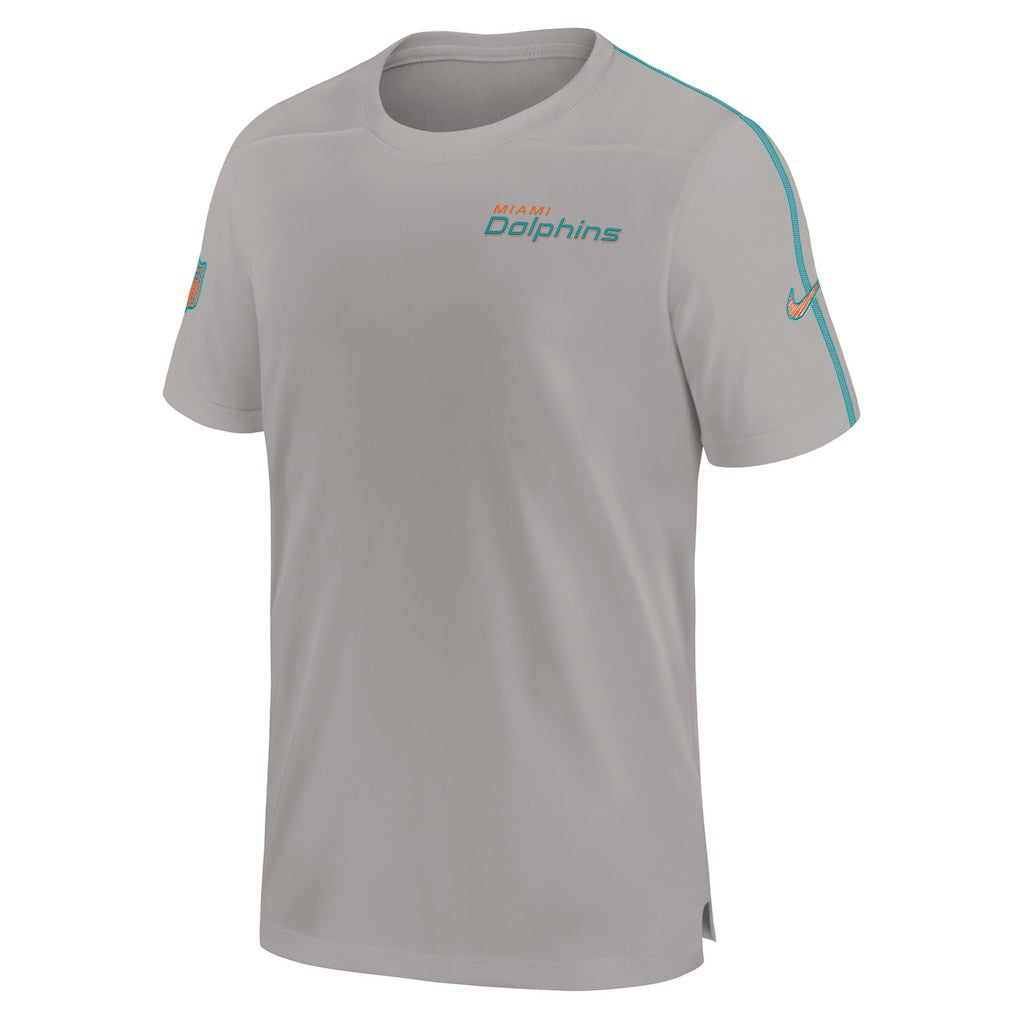 Miami Dolphins 2024 Sideline Coach UV Performance T-Shirt Gray | Nike for Sale