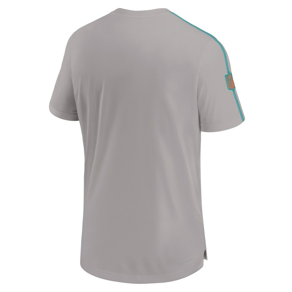 Miami Dolphins 2024 Sideline Coach UV Performance T-Shirt Gray | Nike for Sale