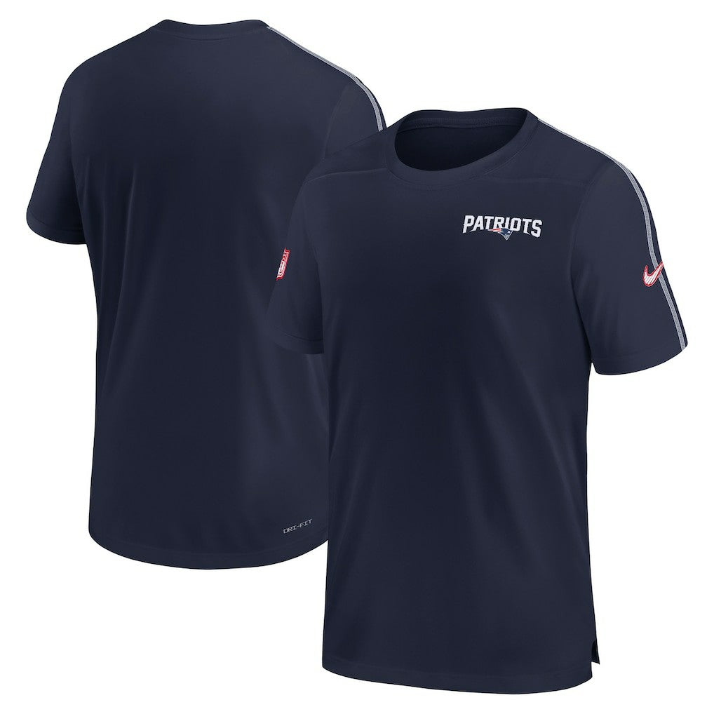 New England Patriots 2024 Sideline Coach UV Performance T-Shirt Navy | Nike for Sale