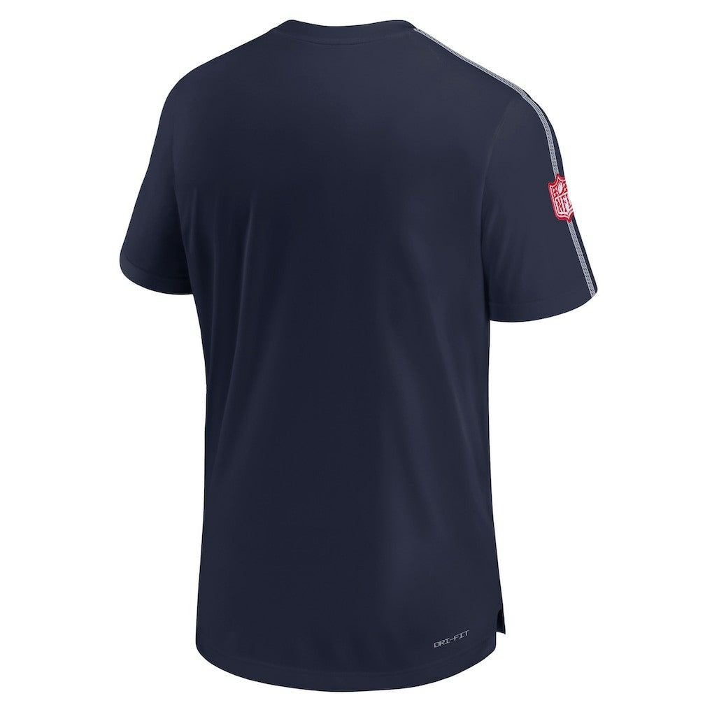 New England Patriots 2024 Sideline Coach UV Performance T-Shirt Navy | Nike for Sale