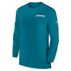Jacksonville Jaguars Sideline Coach UV Performance Long Sleeve T-Shirt Teal | Nike for Sale