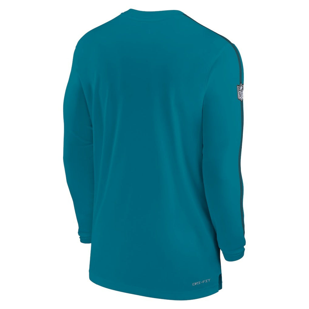 Jacksonville Jaguars Sideline Coach UV Performance Long Sleeve T-Shirt Teal | Nike for Sale