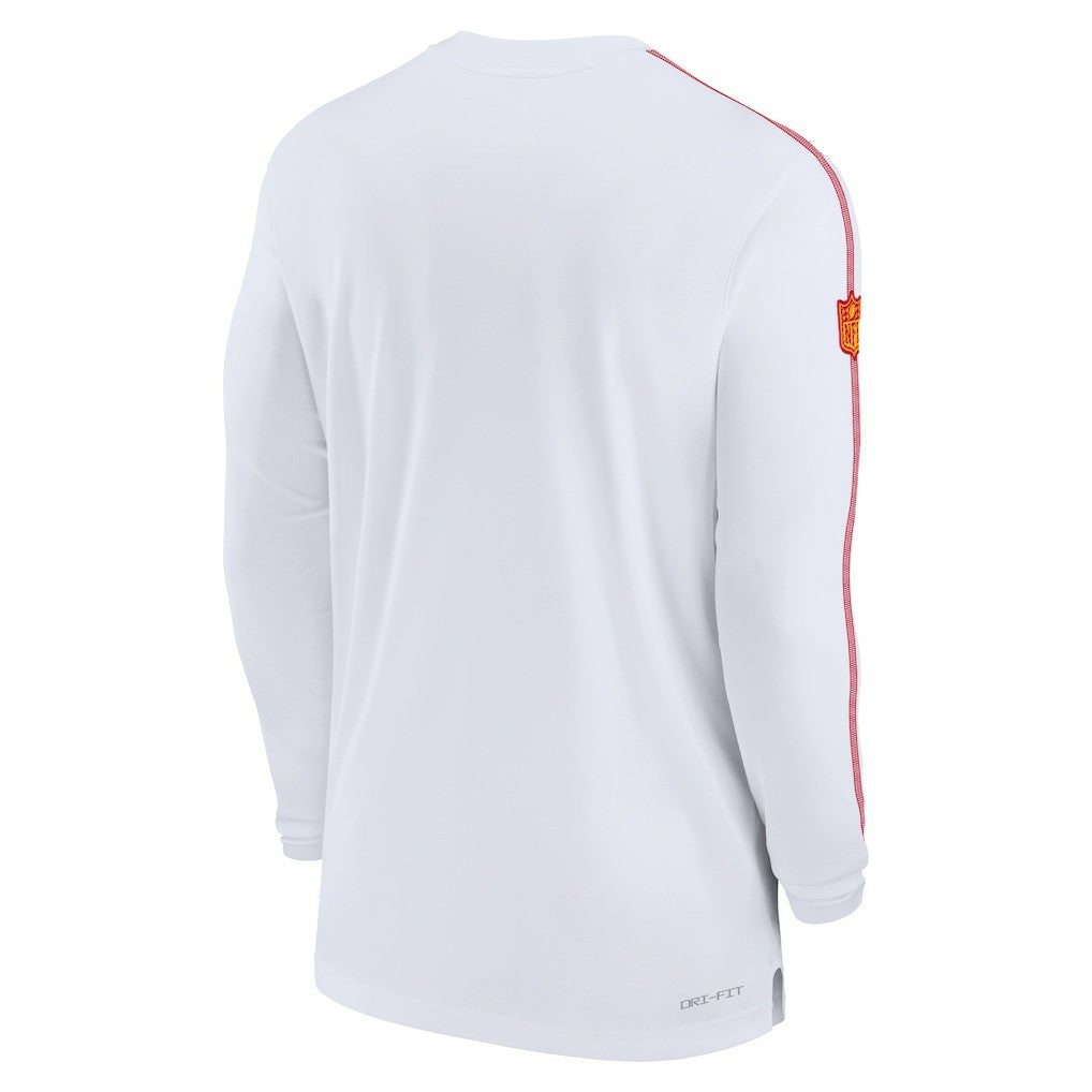 Kansas City Chiefs Sideline Coach UV Performance Long Sleeve T-Shirt White | Nike for Sale