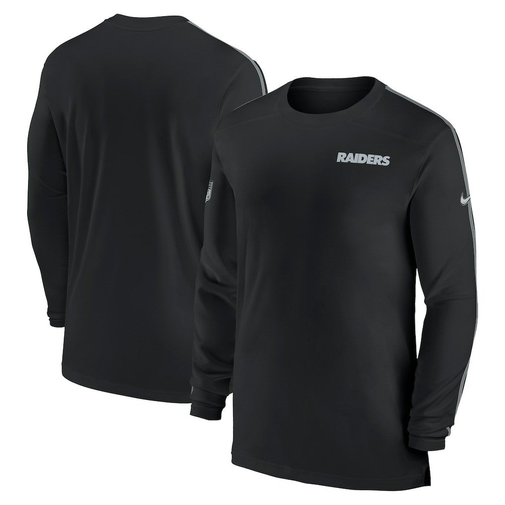 Las Vegas Raiders Sideline Coach UV Performance Long Sleeve T-Shirt Black | Nike for Sale