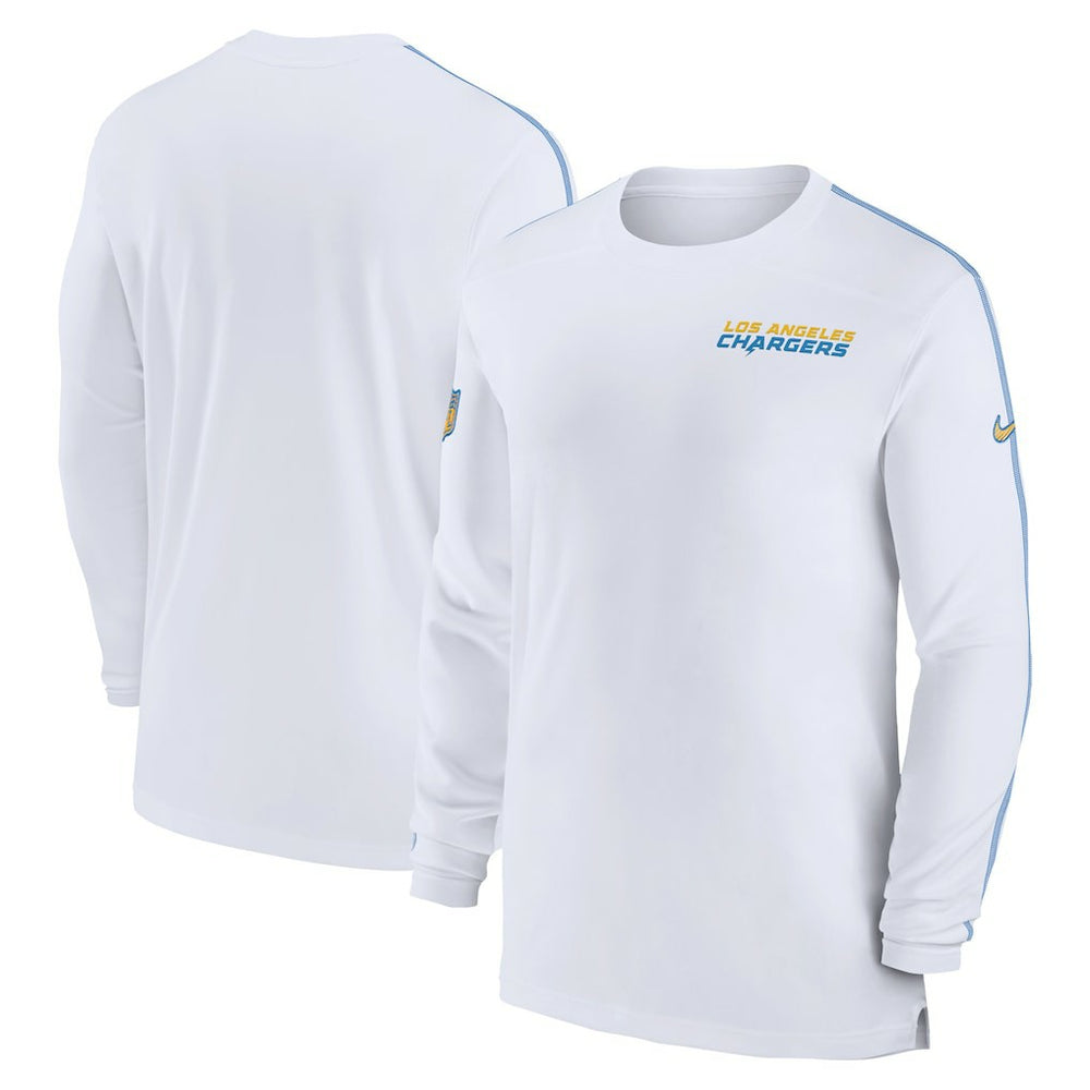 Los Angeles Chargers Sideline Coach UV Performance Long Sleeve T-Shirt White | Nike for Sale