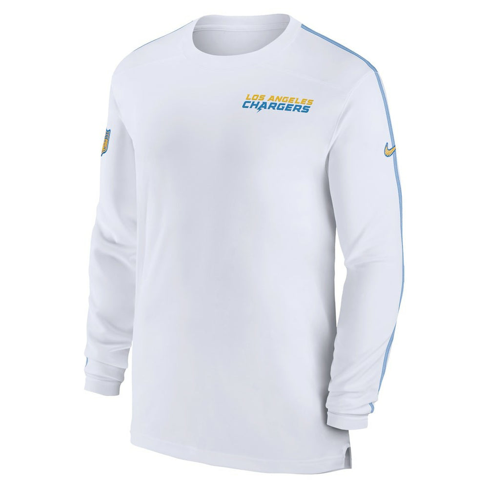 Los Angeles Chargers Sideline Coach UV Performance Long Sleeve T-Shirt White | Nike for Sale