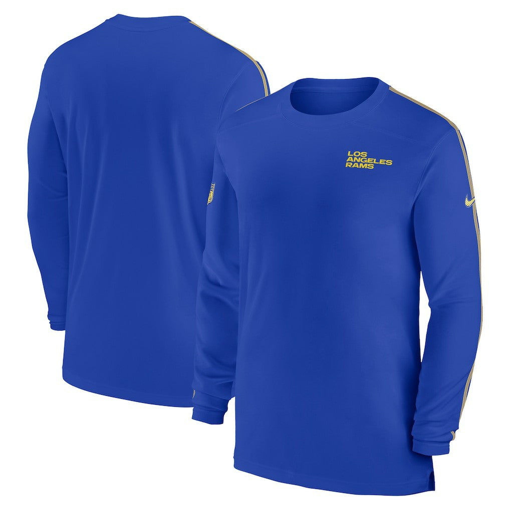 Los Angeles Rams Sideline Coach UV Performance Long Sleeve T-Shirt Royal | Nike for Sale