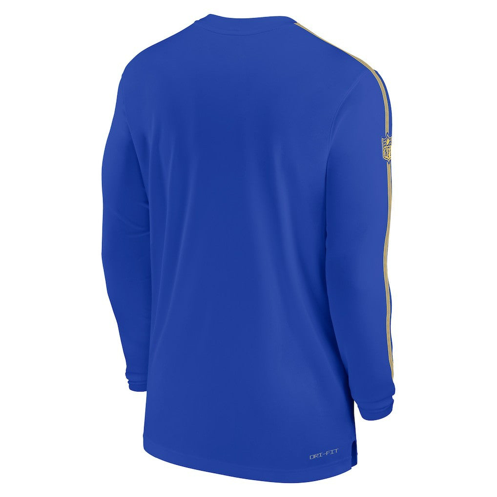 Los Angeles Rams Sideline Coach UV Performance Long Sleeve T-Shirt Royal | Nike for Sale