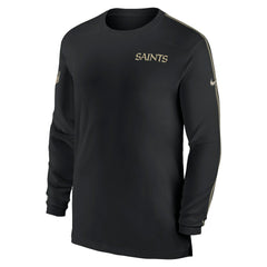 New Orleans Saints Sideline Coach UV Performance Long Sleeve T-Shirt Black | Nike for Sale