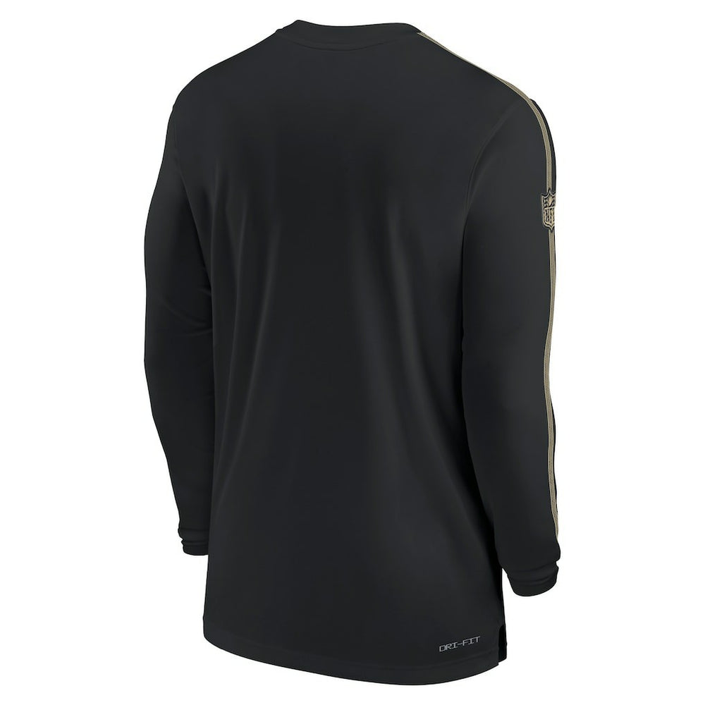 New Orleans Saints Sideline Coach UV Performance Long Sleeve T-Shirt Black | Nike for Sale