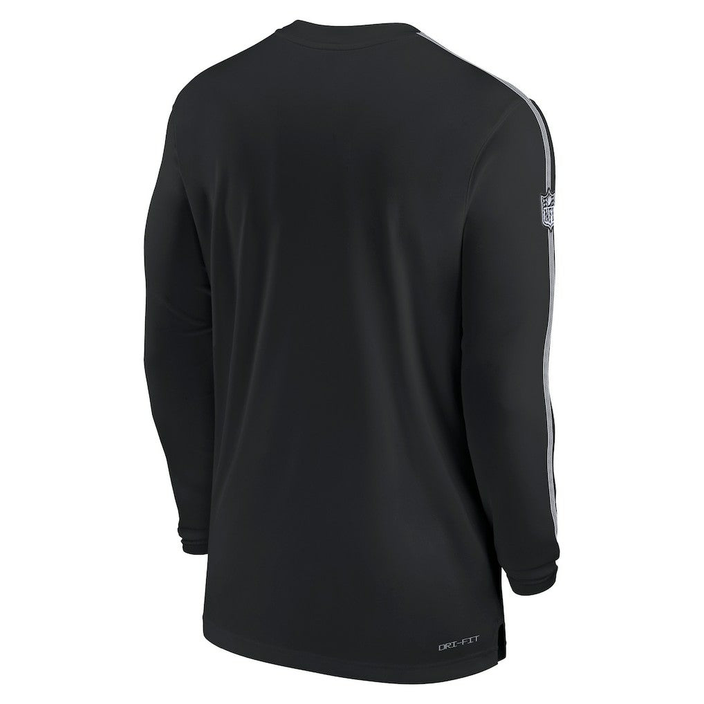 Philadelphia Eagles Sideline Coach UV Performance Long Sleeve T-Shirt Black | Nike for Sale