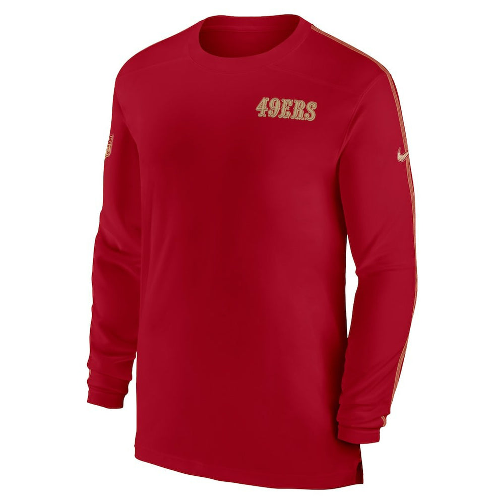 San Francisco 49ers Sideline Coach UV Performance Long Sleeve T-Shirt Scarlet | Nike for Sale