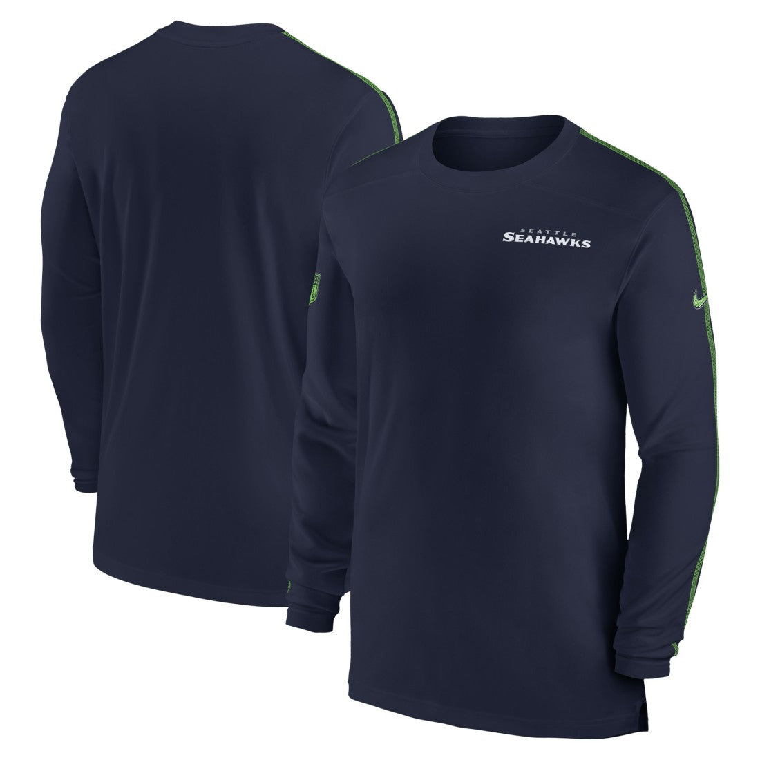 Seattle Seahawks Sideline Coach UV Performance Long Sleeve T-Shirt College Navy | Nike for Sale