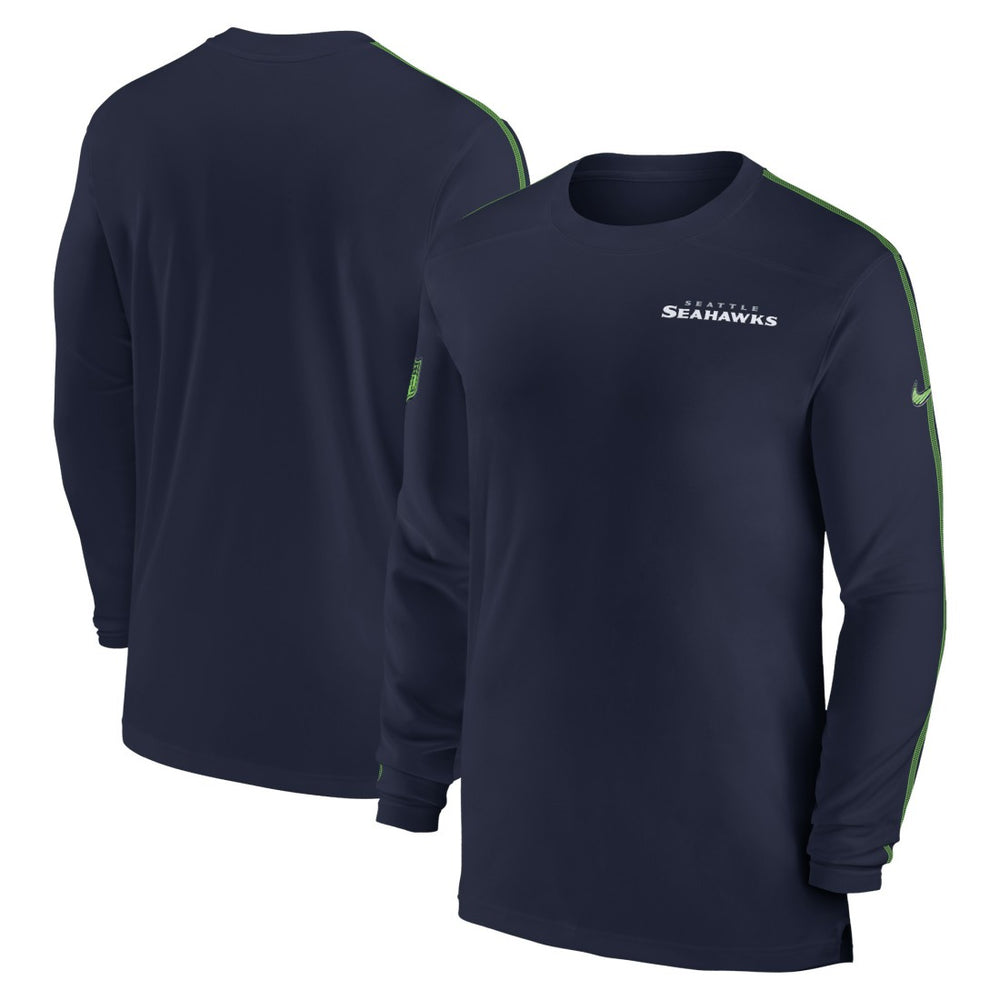 Seattle Seahawks Sideline Coach UV Performance Long Sleeve T-Shirt College Navy | Nike for Sale