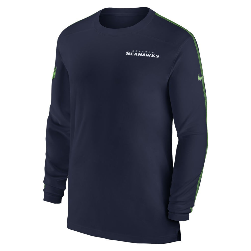 Seattle Seahawks Sideline Coach UV Performance Long Sleeve T-Shirt College Navy | Nike for Sale