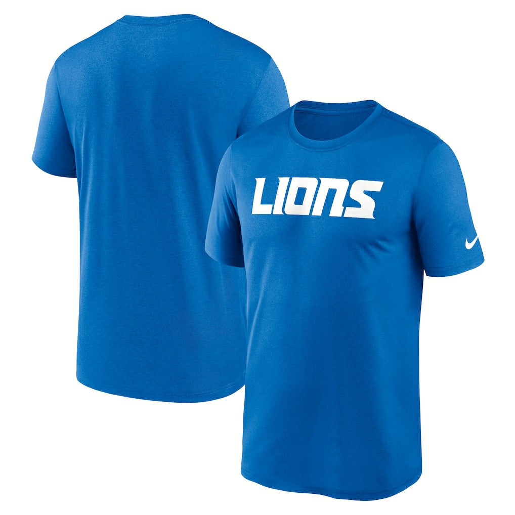 Detroit Lions Primetime Legend Wordmark Performance T-Shirt Blue | Nike for Sale