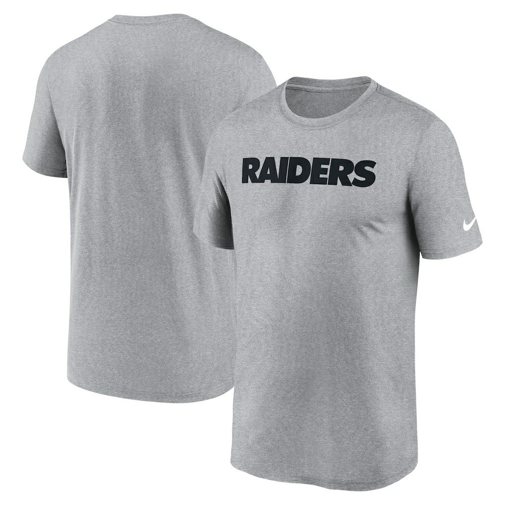 Las Vegas Raiders Primetime Legend Wordmark Performance T-Shirt Heather Gray | Nike for Sale