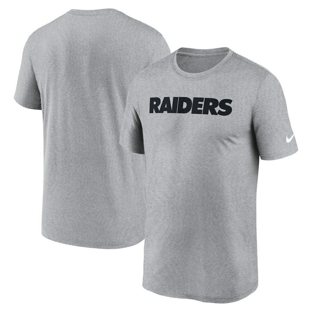 Las Vegas Raiders Primetime Legend Wordmark Performance T-Shirt Heather Gray | Nike for Sale