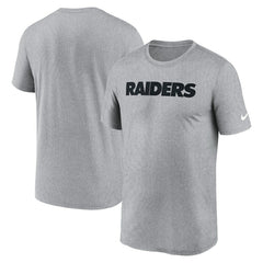 Las Vegas Raiders Primetime Legend Wordmark Performance T-Shirt Heather Gray | Nike for Sale