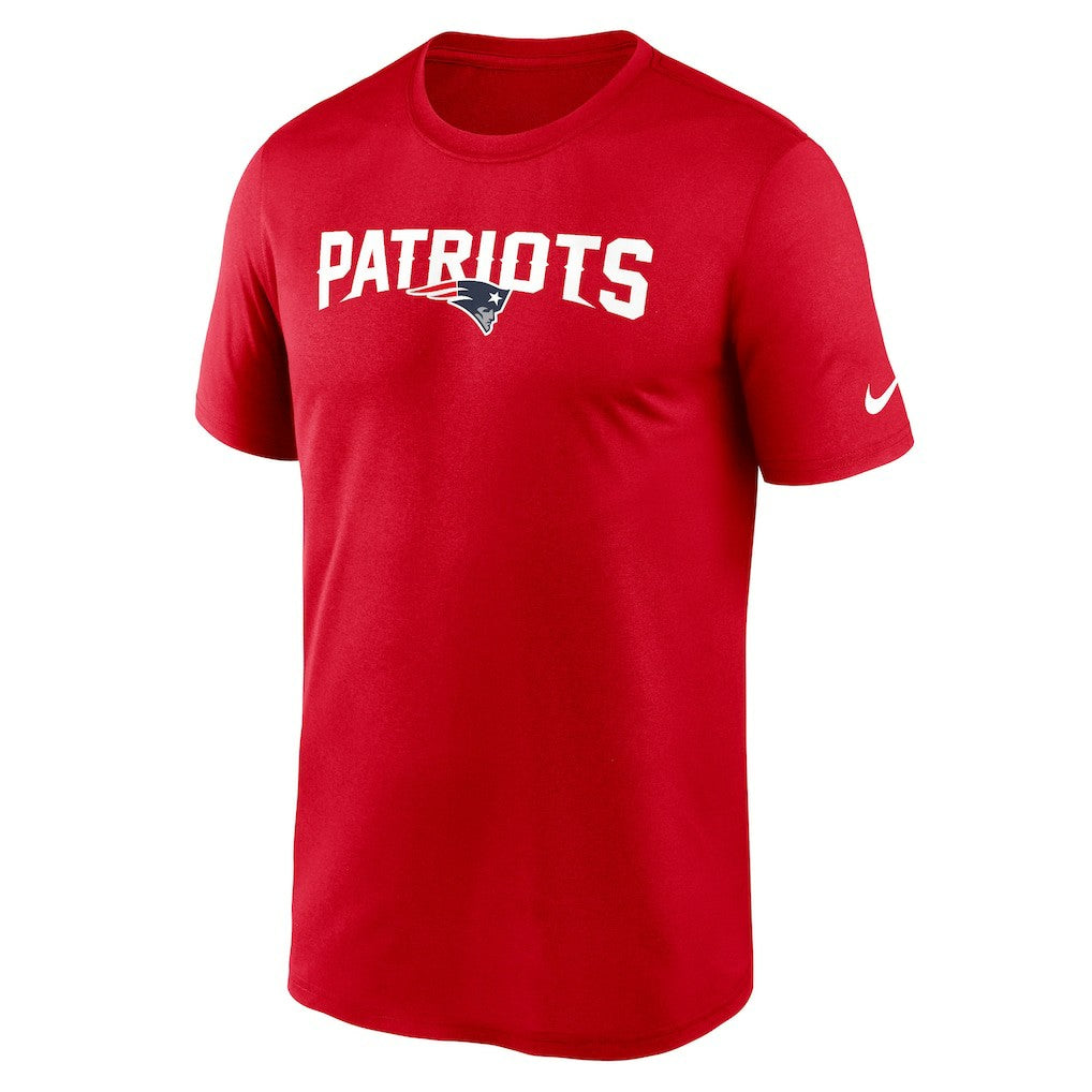 New England Patriots Primetime Legend Wordmark Performance T-Shirt Red | Nike for Sale
