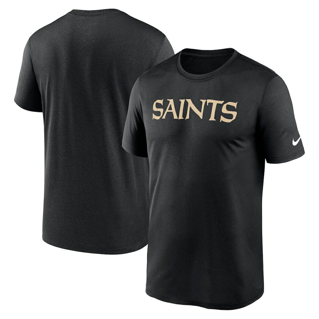 New Orleans Saints Primetime Legend Wordmark Performance T-Shirt Black | Nike for Sale