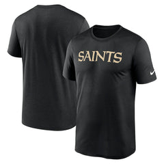 New Orleans Saints Primetime Legend Wordmark Performance T-Shirt Black | Nike for Sale