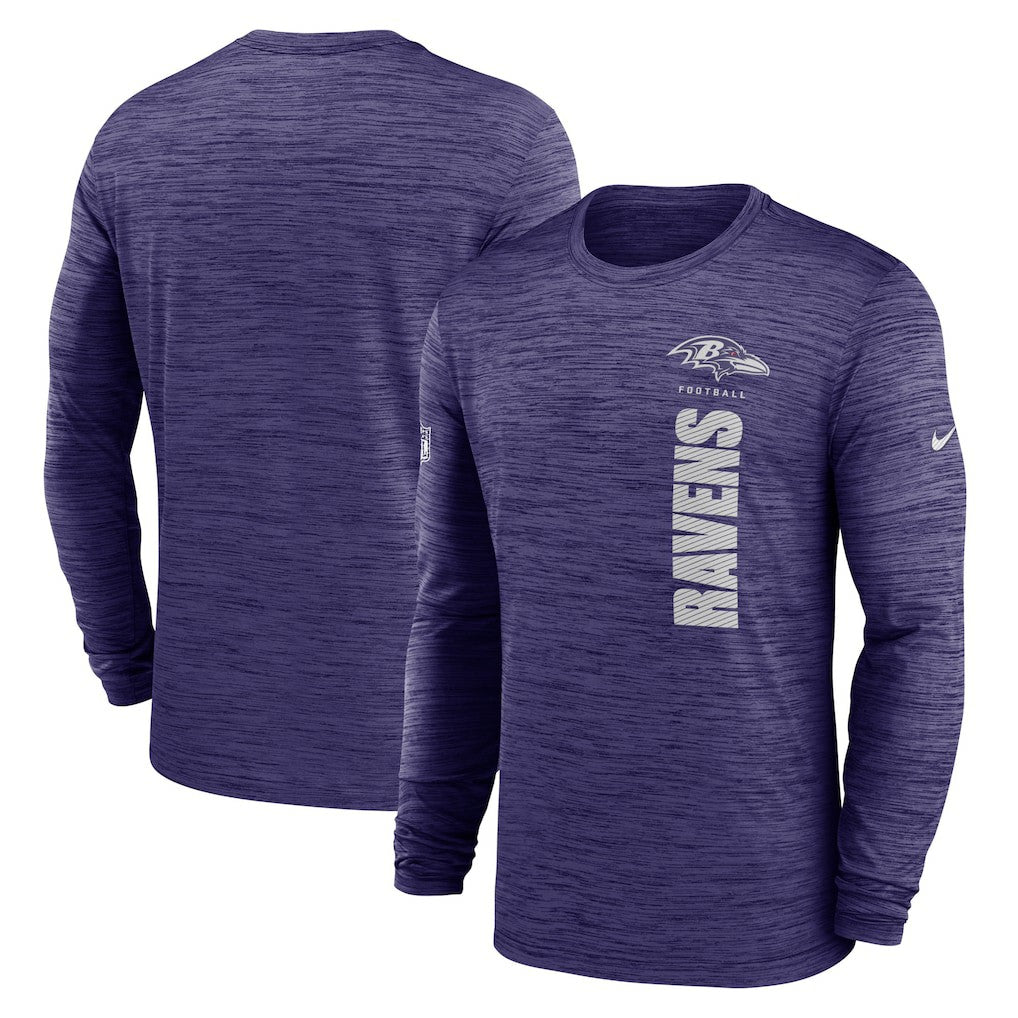 Baltimore Ravens Sideline Velocity Dri-FIT Long Sleeve T-Shirt Purple | Nike for Sale