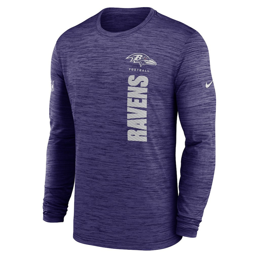 Baltimore Ravens Sideline Velocity Dri-FIT Long Sleeve T-Shirt Purple | Nike for Sale