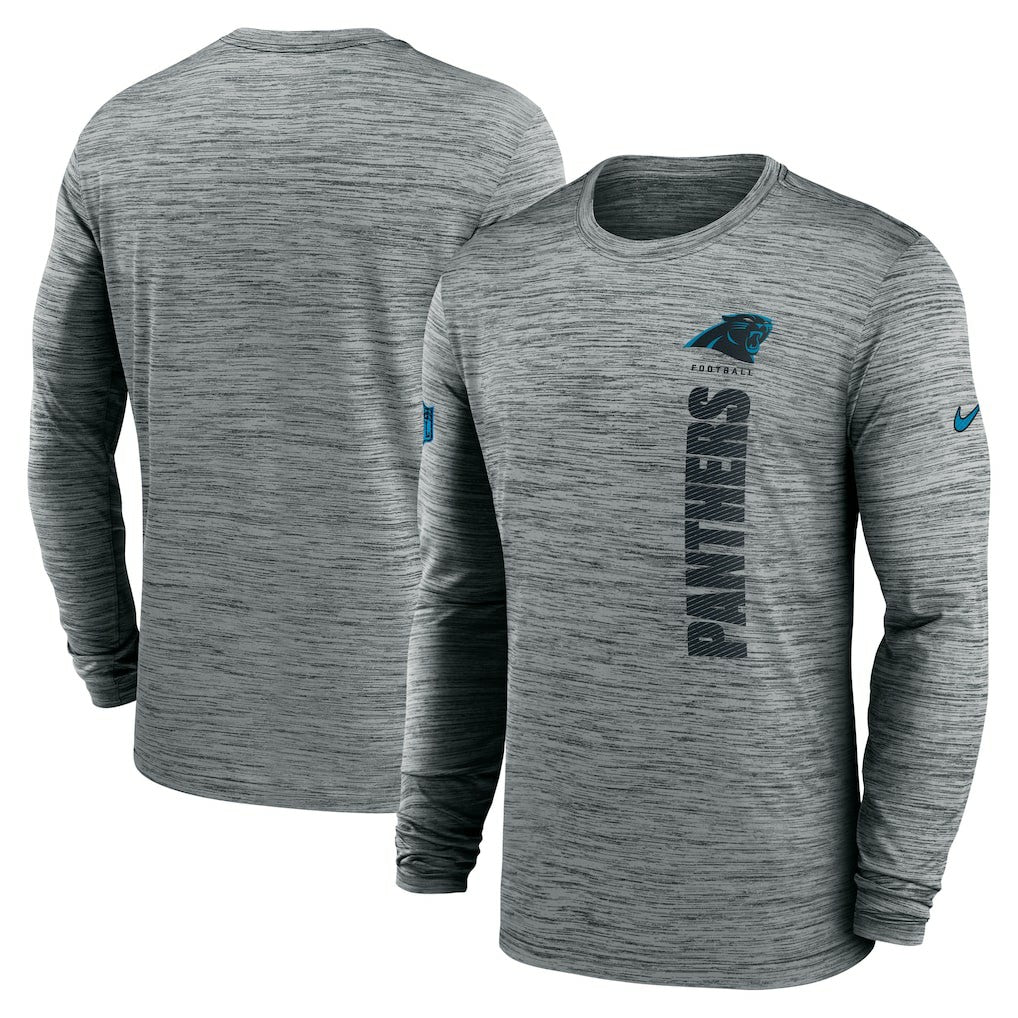 Carolina Panthers Sideline Velocity Dri-FIT Long Sleeve T-Shirt Gray | Nike for Sale