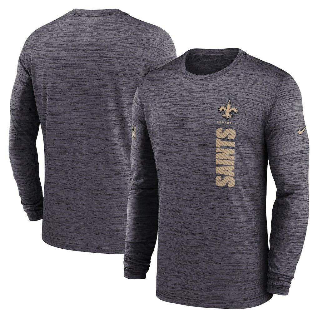 New Orleans Saints Sideline Velocity Dri-FIT Long Sleeve T-Shirt Black | Nike for Sale