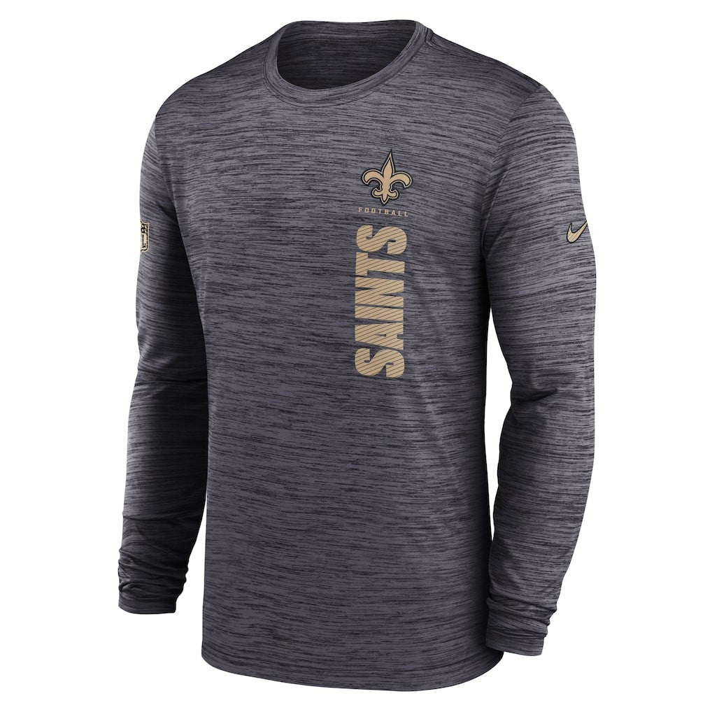 New Orleans Saints Sideline Velocity Dri-FIT Long Sleeve T-Shirt Black | Nike for Sale