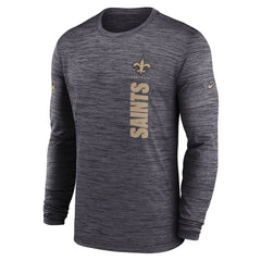 New Orleans Saints Sideline Velocity Dri-FIT Long Sleeve T-Shirt Black | Nike for Sale