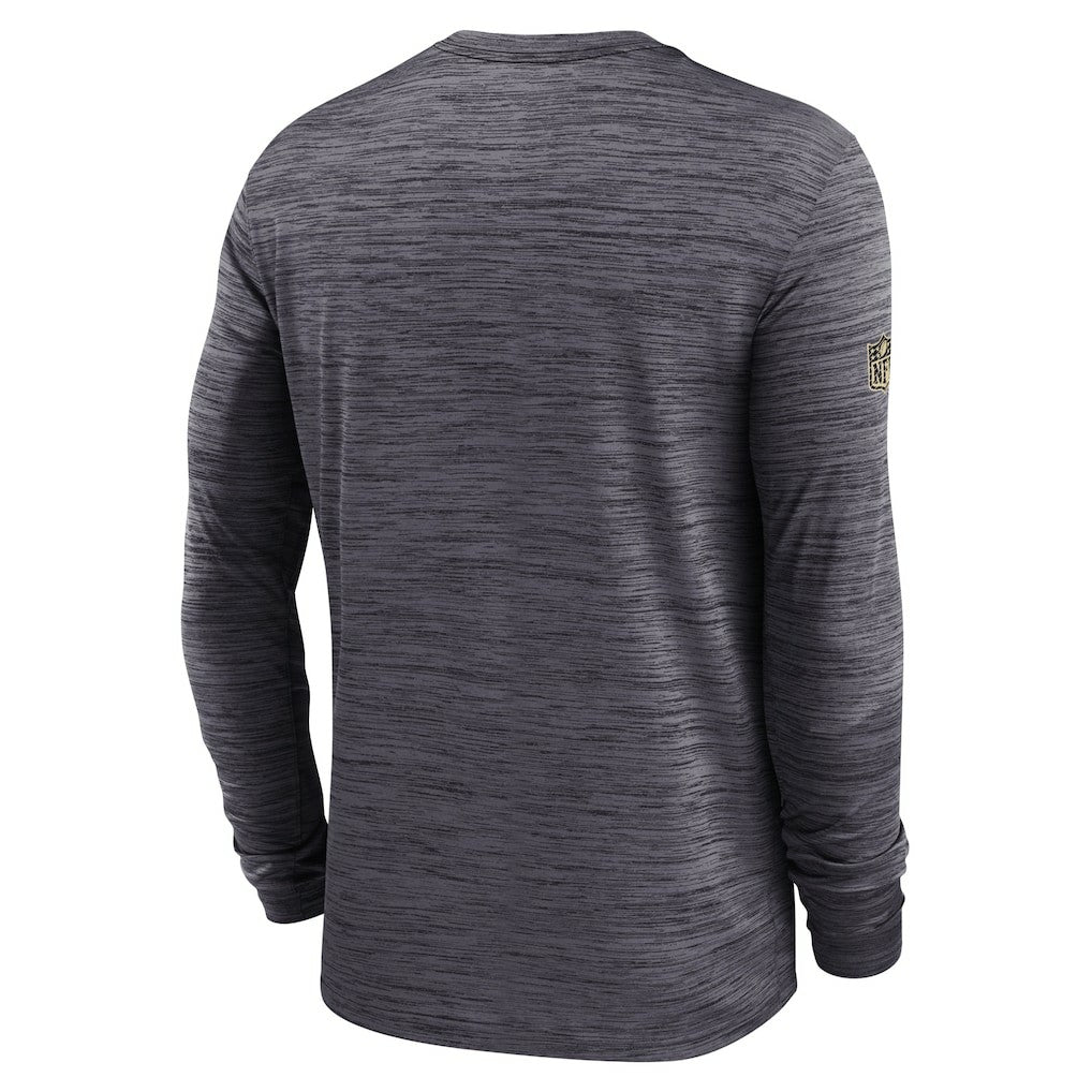 New Orleans Saints Sideline Velocity Dri-FIT Long Sleeve T-Shirt Black | Nike for Sale