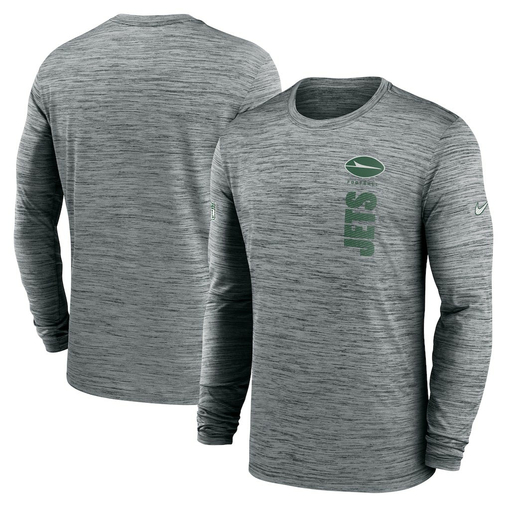 New York Jets Sideline Velocity Dri-FIT Long Sleeve T-Shirt Gray | Nike for Sale