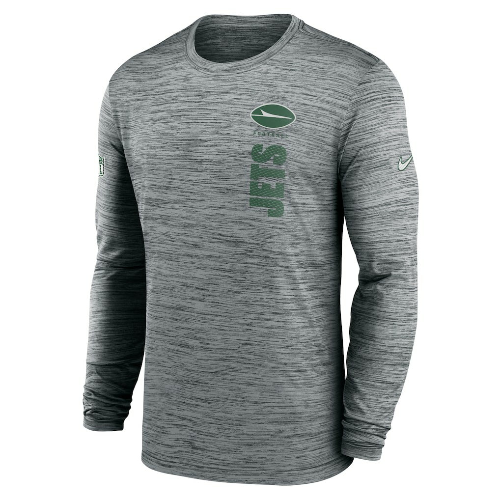 New York Jets Sideline Velocity Dri-FIT Long Sleeve T-Shirt Gray | Nike for Sale