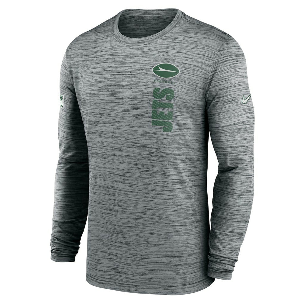 New York Jets Sideline Velocity Dri-FIT Long Sleeve T-Shirt Gray | Nike for Sale