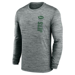 New York Jets Sideline Velocity Dri-FIT Long Sleeve T-Shirt Gray | Nike for Sale