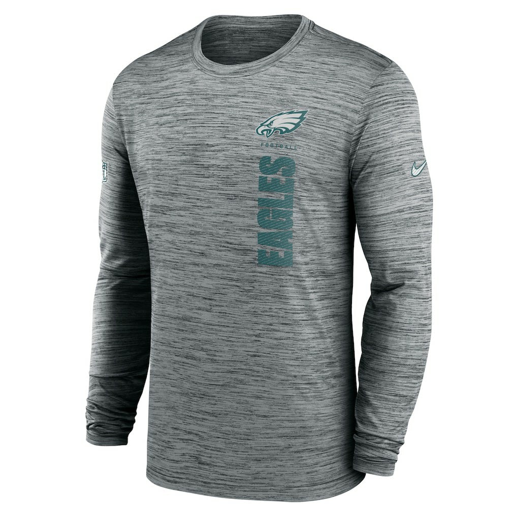 Philadelphia Eagles Sideline Velocity Dri-FIT Long Sleeve T-Shirt Gray | Nike for Sale