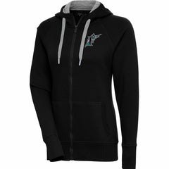 Florida Marlins Antigua Women's Cooperstown Collection Victory Raglan Full-Zip Hoodie - MLB