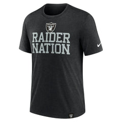 Las Vegas Raiders Blitz Tri-Blend T-Shirt Heather Black | Nike for Sale
